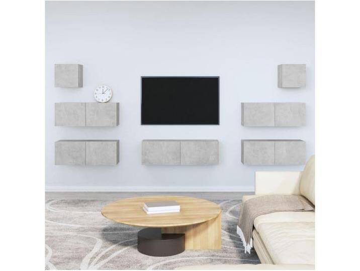 7-tlg. TV-Schrank-Set,TV-Möbel Betongrau Holzwerkstoff -gkd410316 von Kauf-Unique Marketplace