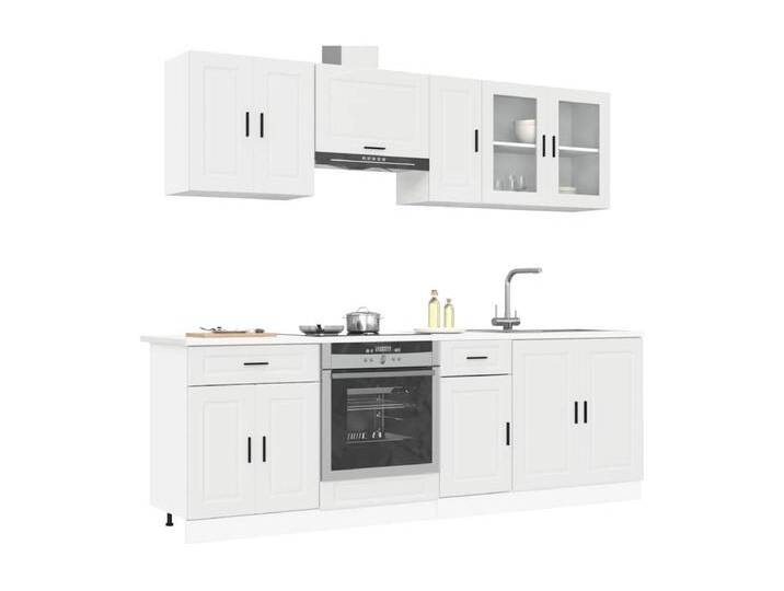 8-tlg. Küchenschrank-Set Porto Weiß Holzwerkstoff von Kauf-Unique Marketplace