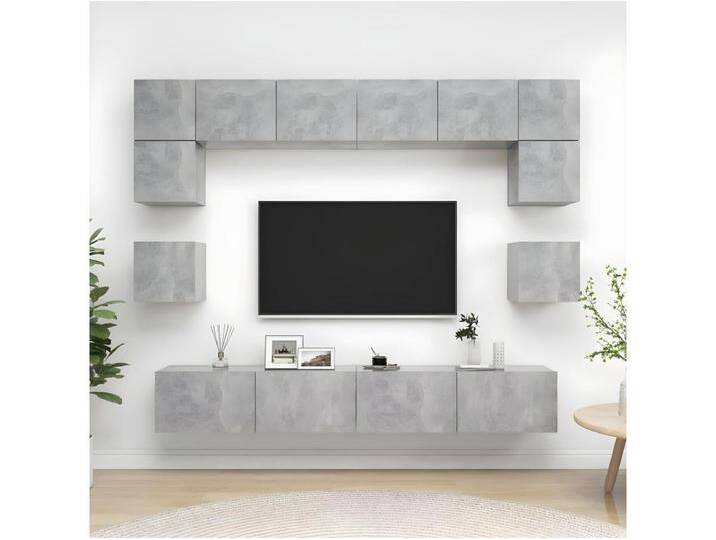 8-tlg. TV-Schrank-Set,TV-Möbel Betongrau Holzwerkstoff -gkd555445 von Kauf-Unique Marketplace