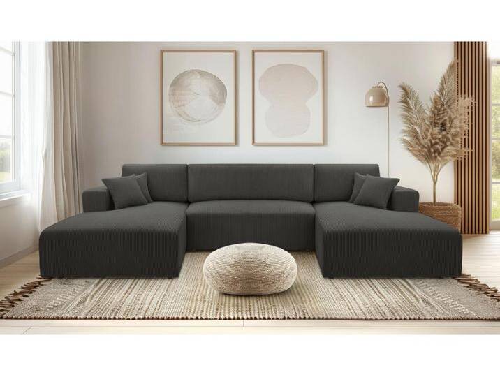 AX LIVING Sofa U Form Schlaffunktion Catea Cord Wohnlandschaft 364cm von Kauf-Unique Marketplace