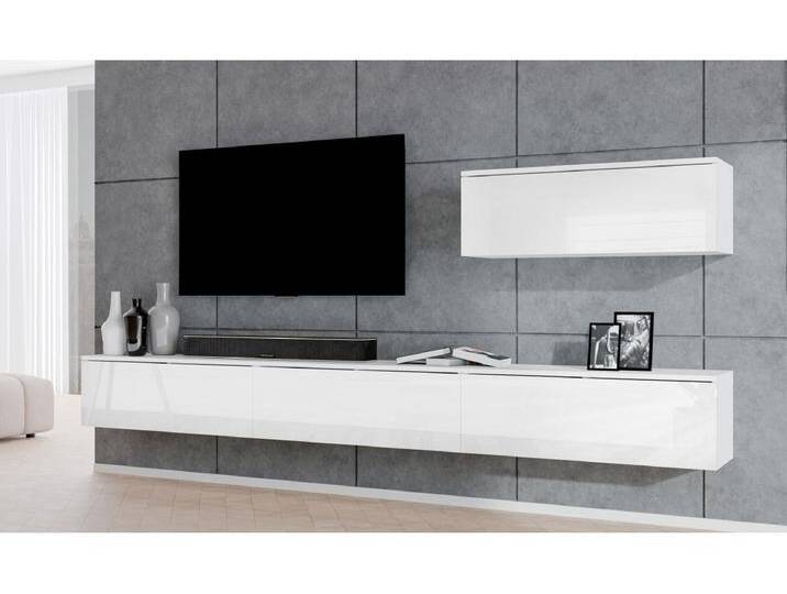 AX LIVING Wohnwand weiß Loriano IV Matt/Hochglanz Anbauwand 300 cm von Kauf-Unique Marketplace