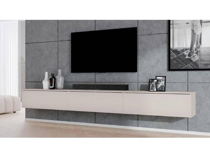 AX LIVING hängendes TV Board beige Loriano TV Bank 3x100 cm Kaschmir von Kauf-Unique Marketplace