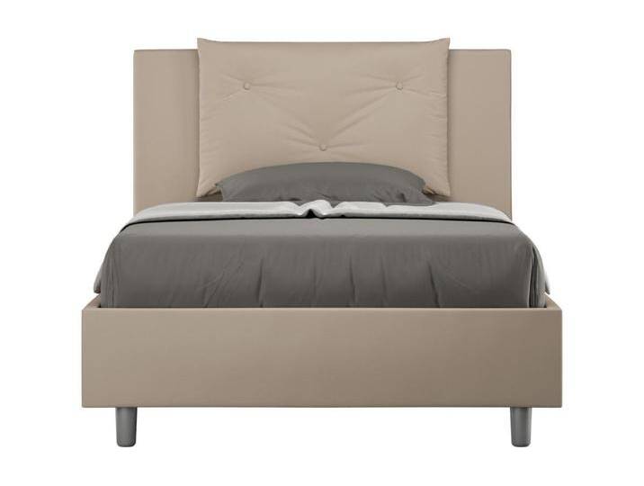 Appia taubengraues Kunstlederbett mit gepolstertem Untergestell 120x210 von Kauf-Unique Marketplace