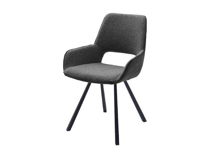 Armlehnenstühle in Dunkelgrau Webstoff Metallgestell (2er Set) von Kauf-Unique Marketplace