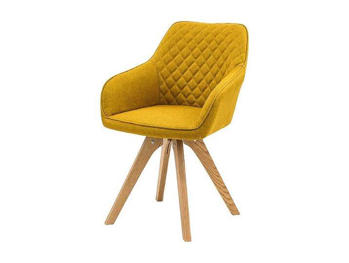 Armlehnenstühle in Gelb Webstoff Eiche Massivholzgestell (2er Set) von Kauf-Unique Marketplace