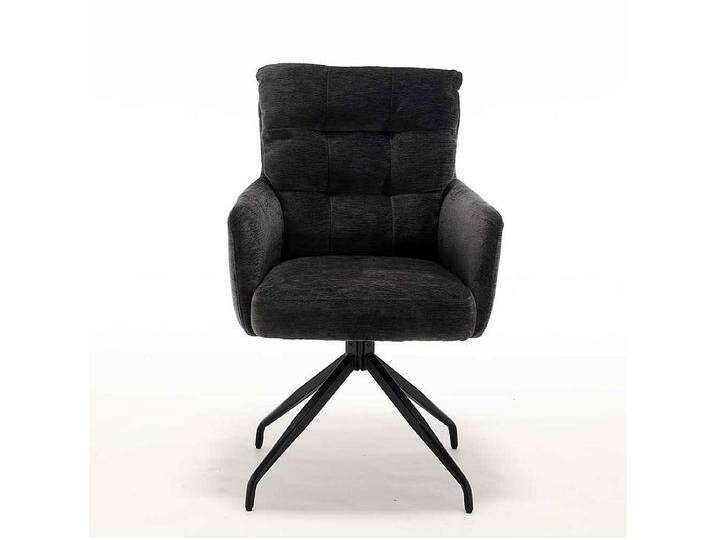 Armlehnenstuhl Esstisch Stuhl in Anthrazit mit Gestell aus Metall (2er Set) von Kauf-Unique Marketplace