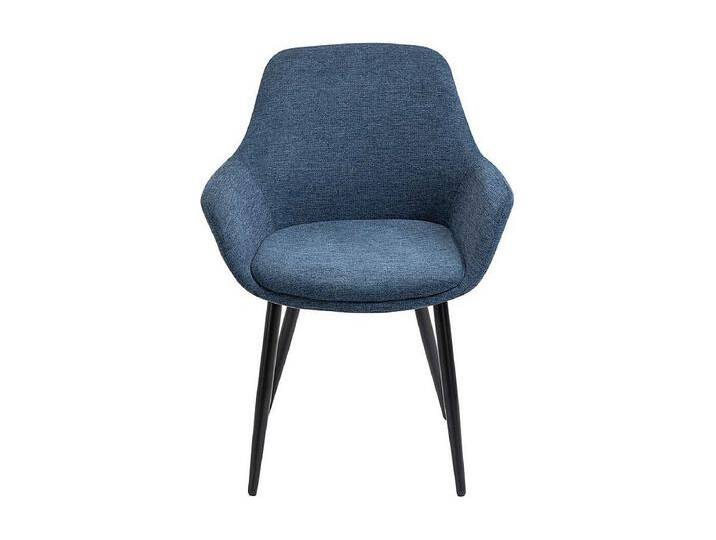 Armlehnstuehle mit Stoffbezug in Blau Gestell aus Metall (2er Set) von Kauf-Unique Marketplace