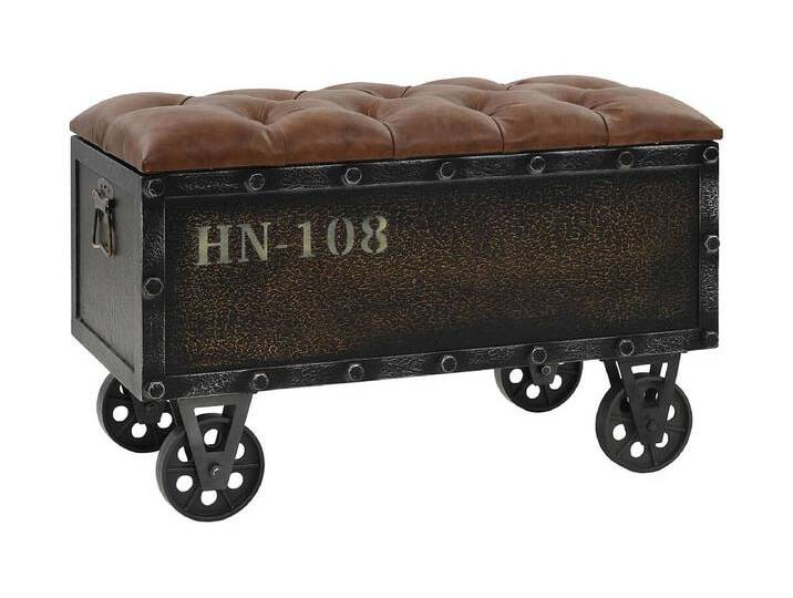 Aufbewahrungsbank Massivholz Kunstleder 80,5x41x50 cm von Kauf-Unique Marketplace