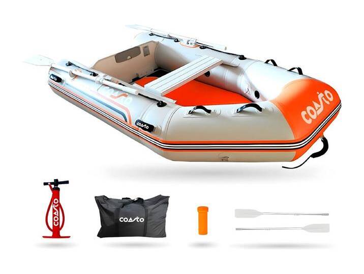 Aufblasbares Beiboot DS 290 Coasto - 4 Sitzer - 290x140cm - Hochdruck-Dropstitch - 2 Paddel 1 Pumpe 1 Transporttasche -. von Kauf-Unique Marketplace