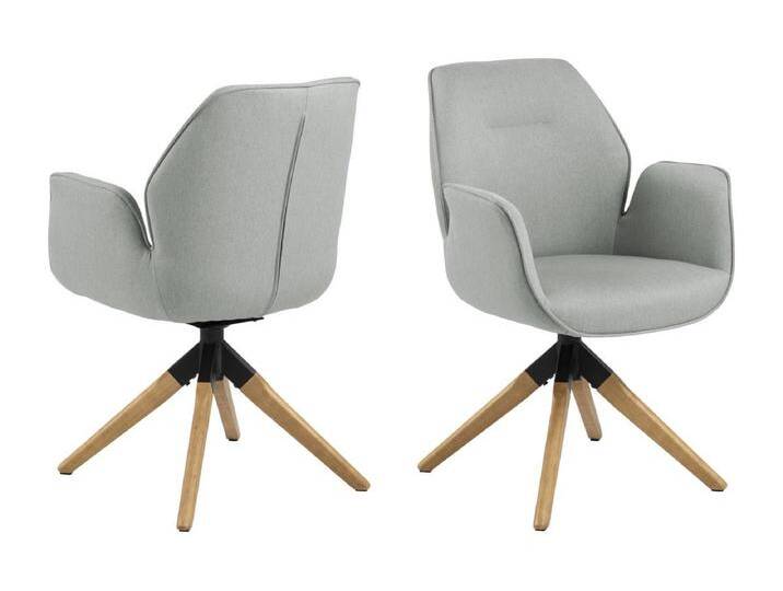 Aura Esszimmerstuhl Eichenbeine, mit Armlehnen und Rücklauf hellgrau. Aura Esszimmerstuhl Eichenbeine, mit Armlehnen und Rücklauf hellgrau. von Kauf-Unique Marketplace