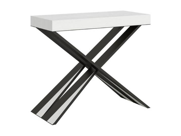 Ausziehbare Konsole 90x40/196 cm Diago Small Gestell Weiß Esche Anthrazit von Kauf-Unique Marketplace