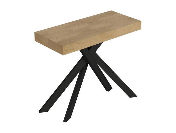 Ausziehbare Konsole 90x40/300 cm Saki-Natureiche mit anthrazitfarbenen Beinen von Kauf-Unique Marketplace