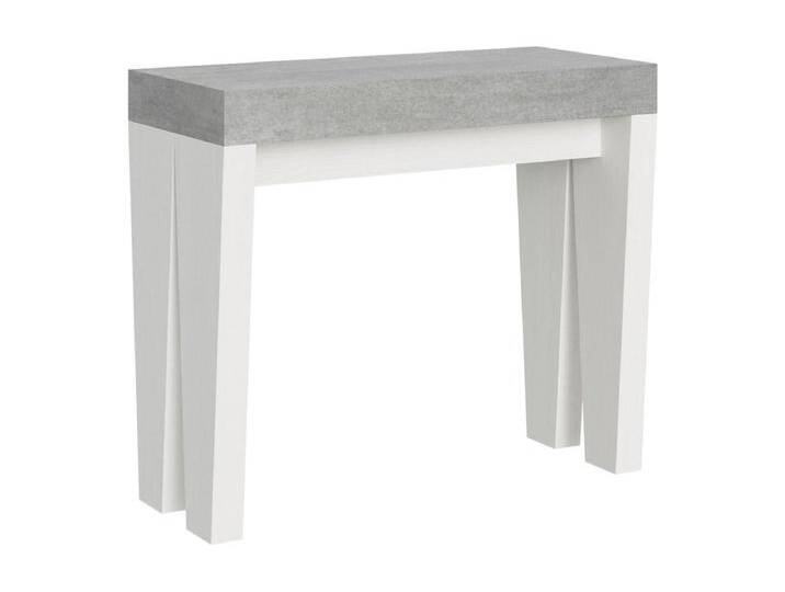 Ausziehbare Konsole 90x40/300 cm Spimbo Mix Zementplatte – Struktur aus weißer Esche von Kauf-Unique Marketplace
