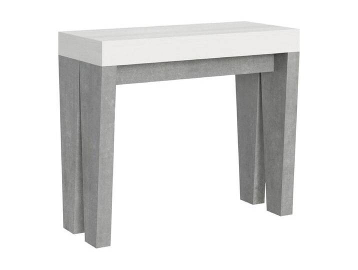 Ausziehbare Konsole 90x40/300 cm Spimbo Mix weiße Eschenplatte – Struktur aus Zement von Kauf-Unique Marketplace