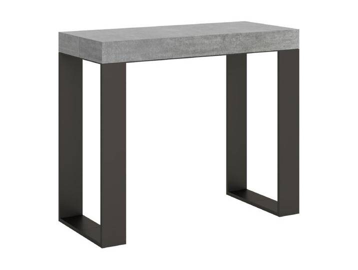 Ausziehbare Konsole 90x40/300 cm Tecno Cemento Anthrazitrahmen von Kauf-Unique Marketplace
