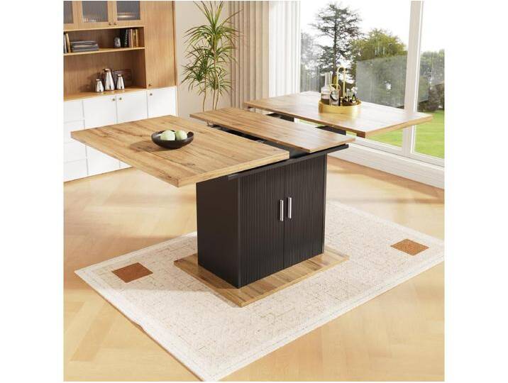 Ausziehbarer Esstisch für 4 bis 6 Personen mit 2 Türen - 110/140 x 70 x 76 cm - MDF-Holz - für Küche und Wohnzimmer - Natur Ausziehbarer Esstisch für 4 bis 6 Personen mit 2 Türen - 110/140 x 70 x 76 cm - MDF-Holz - für Küche und Wohnzimmer - Natur von Kauf-Unique Marketplace