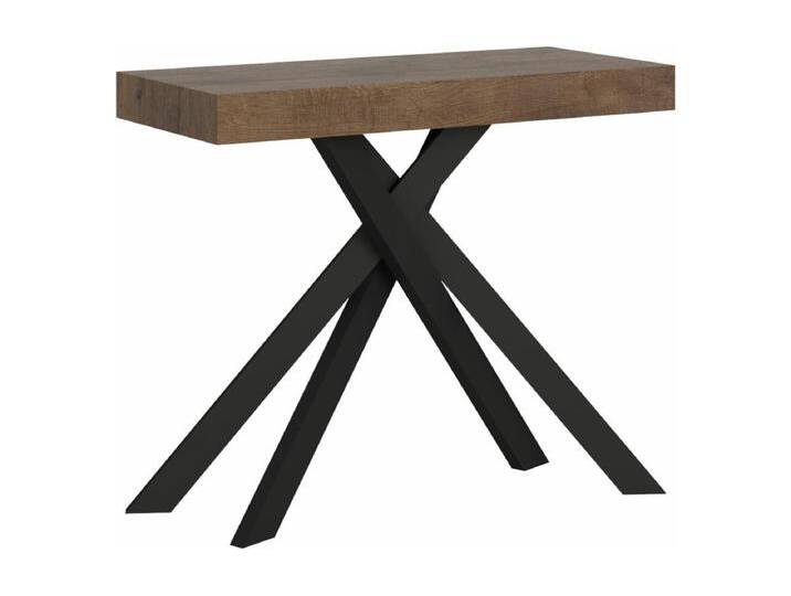 Ausziehbarer Konsolentisch 90x40/300 cm Krack Nussbaum mit anthrazitfarbenen Füßen von Kauf-Unique Marketplace