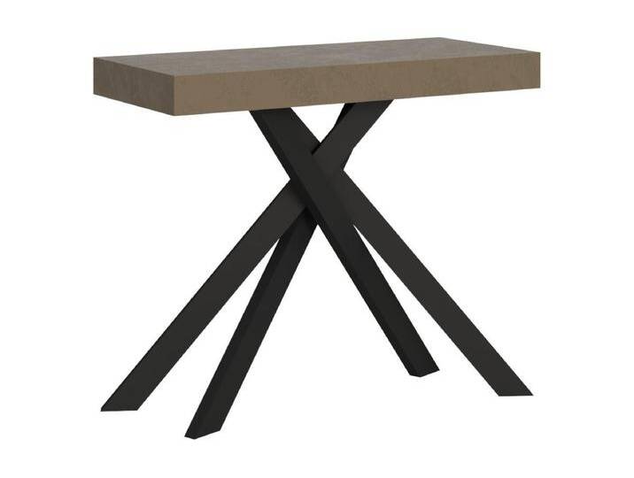 Ausziehbarer Konsolentisch 90x40/300 cm Krack Taubengrau mit anthrazitfarbenen Füßen von Kauf-Unique Marketplace