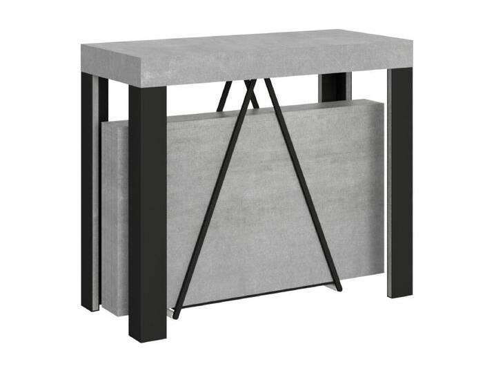 Ausziehbarer Konsolentisch 90x40/300 cm Tarax Zement mit Eisenrahmen aus Anthrazit Ausziehbarer Konsolentisch 90x40/300 cm Tarax Zement mit Eisenrahmen aus Anthrazit von Kauf-Unique Marketplace