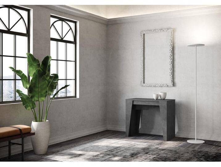 Ausziehbarer Konsolentisch 90x48/308 cm Anvar Effekt anthrazit gespachtelt Ausziehbarer Konsolentisch 90x48/308 cm Anvar Effekt anthrazit gespachtelt von Kauf-Unique Marketplace