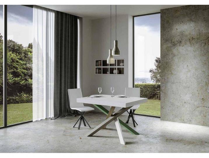 Ausziehbarer Tisch 90x130/234 cm Volantis Premium Weiß Esche Gestell 4/A von Kauf-Unique Marketplace
