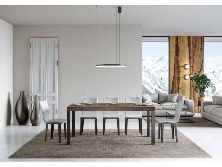 Ausziehbarer Tisch 90x180/284 cm Everyday Premium Walnuss-Anthrazit-Gestell von Kauf-Unique Marketplace