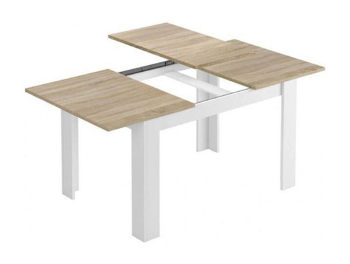 Ausziehbarer Tisch Dalice, Ausziehbare Konsole für Esszimmer, Ausziehbarer Küchentisch mit Verlängerung, 140/190x90h78 cm, Eiche und Weiß von Kauf-Unique Marketplace