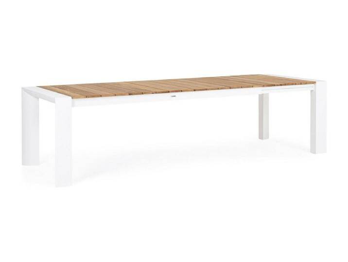 Ausziehbarer Tisch aus weißem Aluminium und Teakholz 228x100-294x100 - CAMERON von Kauf-Unique Marketplace