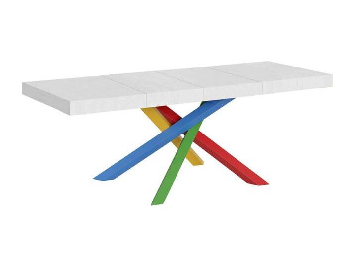 Ausziehtisch 180/440x90 cm Volantis Premium Esche weiß mehrfarbig Beine 4/B von Kauf-Unique Marketplace