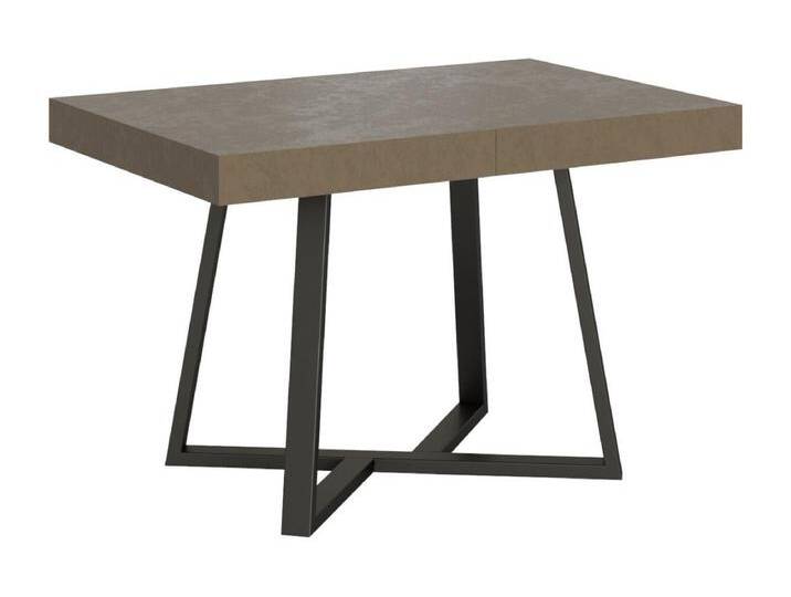 Ausziehtisch 90x120/224 cm Zeplir Taubengrau mit Eisenrahmen aus Anthrazit von Kauf-Unique Marketplace