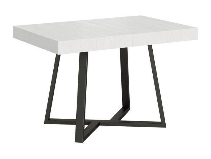Ausziehtisch 90x130/234 cm Zeplir Esche weiß mit Eisenrahmen aus Anthrazit von Kauf-Unique Marketplace
