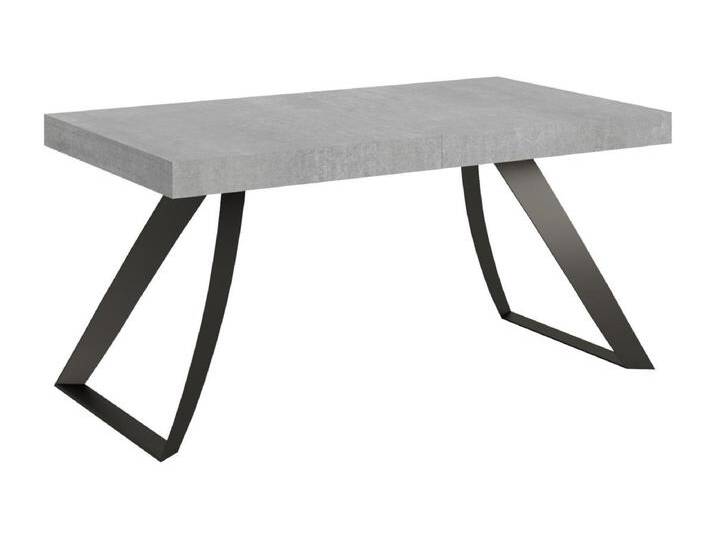 Ausziehtisch 90x160/264 cm Proxy Zement mit Eisenrahmen aus Anthrazit von Kauf-Unique Marketplace