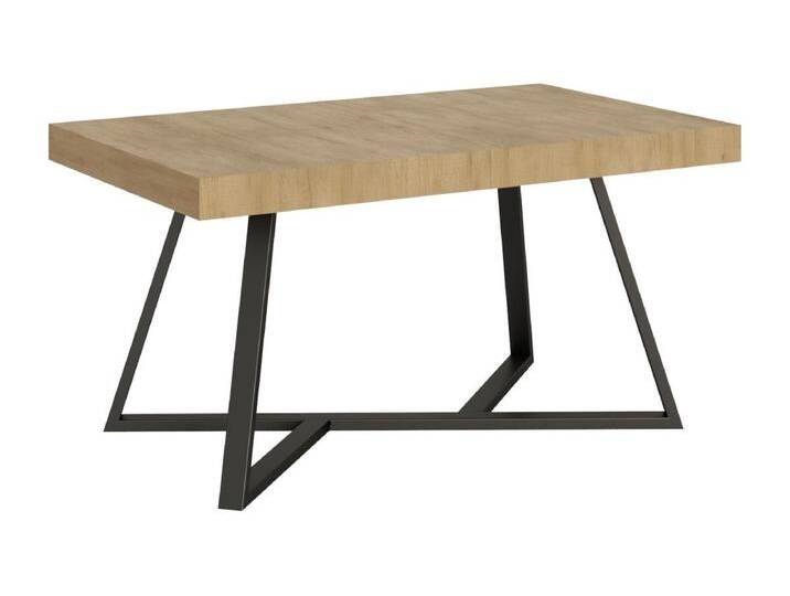 Ausziehtisch 90x160/420 cm Booster Eiche Natur mit Eisenrahmen aus Anthrazit von Kauf-Unique Marketplace