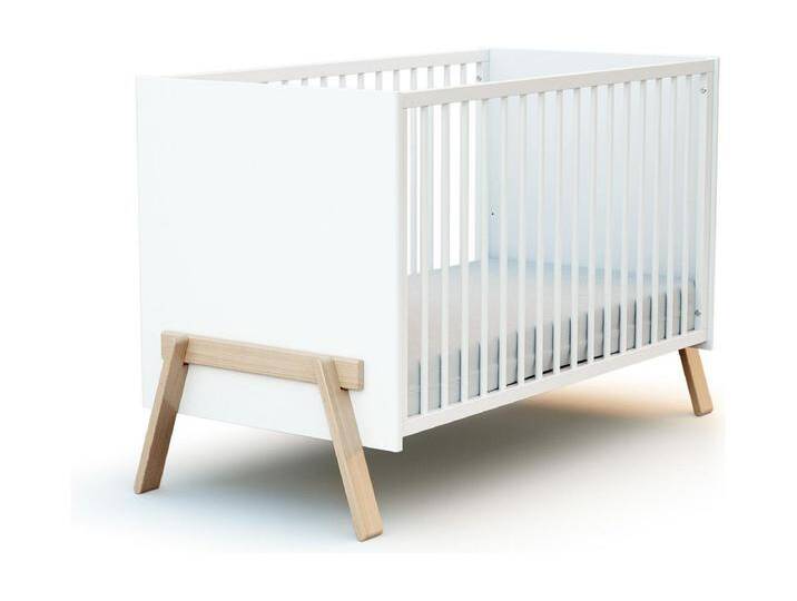 Babybett CANAILLE Holz Weiß und Buche 60 x 120 von Kauf-Unique Marketplace