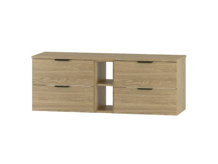 Badezimmer-Set 140 cm Schrank Regal Arbeitsplatte Eiche geölt Pile von Kauf-Unique Marketplace