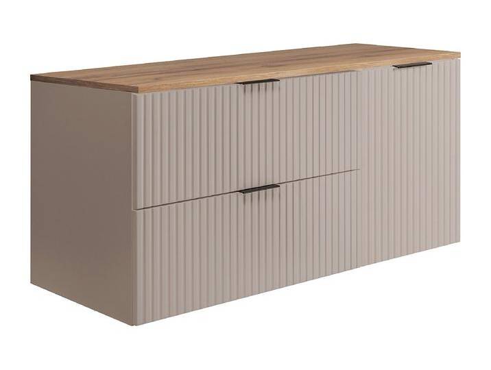 Badezimmer-Set: Schrank mit Schubladen und Schrank mit Türen 57×46×120 cm, Farbe: Kaschmir / Arbeitsplatte Eiche Craft, schwarzer Griff Badezimmer-Set: Schrank mit Schubladen und Schrank mit Türen 57×46×120 cm, Farbe: Kaschmir / Arbeitsplatte Eiche Craft, schwarzer Griff von Kauf-Unique Marketplace