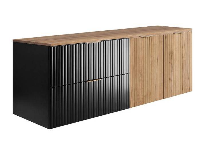 Badezimmer-Set: Schrank mit Schubladen und Schrank mit Türen 57×46×160 cm, Farbe: Schwarz / Eiche Craft / Eiche Craft Arbeitsplatte /, goldener Griff Badezimmer-Set: Schrank mit Schubladen und Schrank mit Türen 57×46×160 cm, Farbe: Schwarz / Eiche Craft / Eiche Craft Arbeitsplatte /, goldener Griff von Kauf-Unique Marketplace