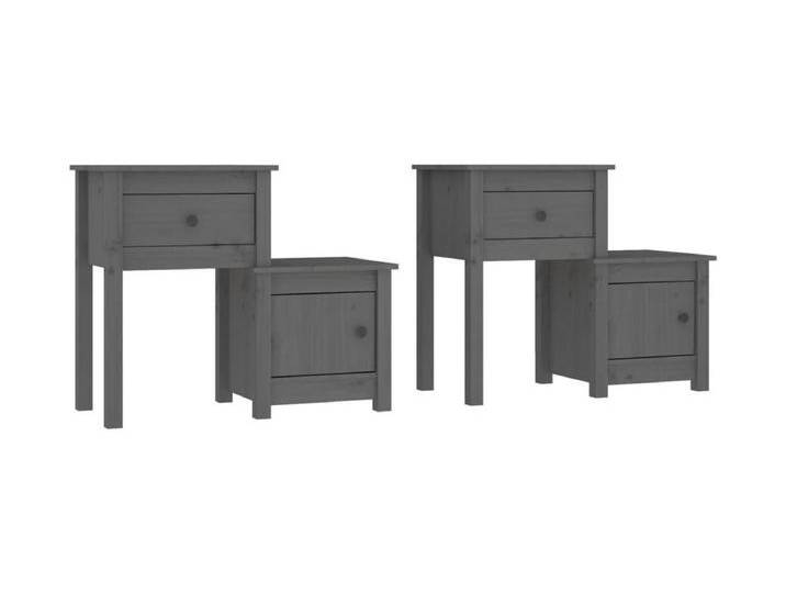 Bailey Nachttische 2 Stk. Grau 79,5x38x65,5 cm Massivholz Kiefer von Kauf-Unique Marketplace