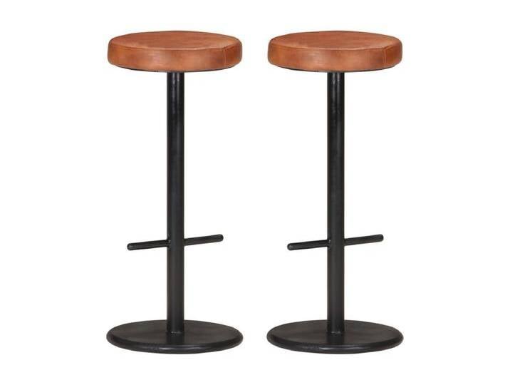 Barhocker 2 Stk. Braun Echtleder Barhocker 2 Stk. Braun Echtleder von Kauf-Unique Marketplace