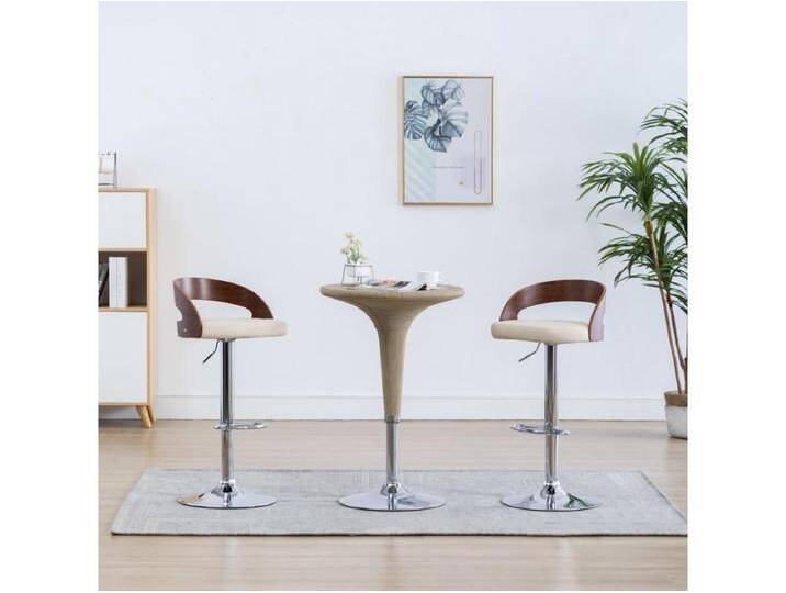 Barhocker 2 Stk. Cremeweiß Kunstleder und Bugholz von Kauf-Unique Marketplace