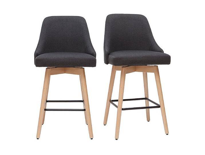 Barhocker HASTA skandinavisches Design dunkelgrauer Bezug H65 cm (2er-Set) von Kauf-Unique Marketplace