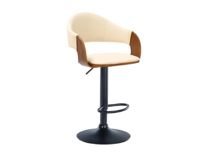 Barhocker - Kunstleder & Metall matt schwarz - walnuss/creme - Nilse von Kauf-Unique Marketplace