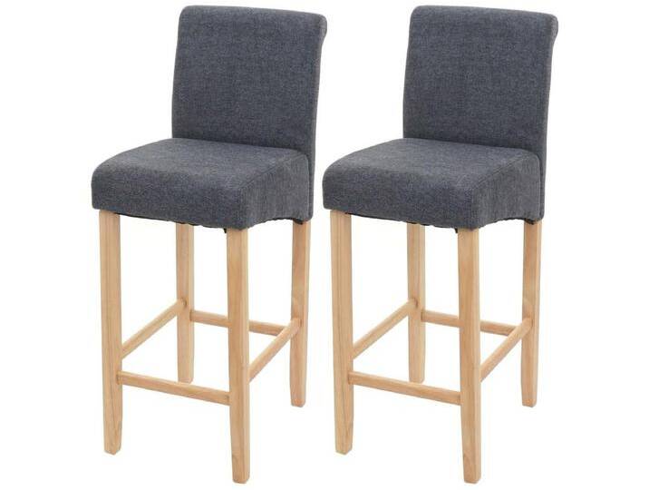 Barhocker MCW-C33 (2er-Set), Dunkelgrau, helle Beine, Stoff/Textil von Kauf-Unique Marketplace