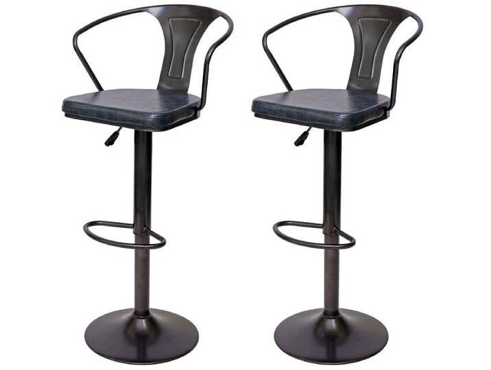 Barhocker MCW-H10b (2er-Set), Vintage schwarz-grau von Kauf-Unique Marketplace