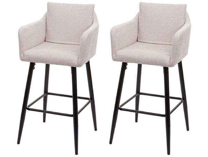 Barhocker MCW-H93 (2er-Set), Stoff/Textil creme-beige von Kauf-Unique Marketplace