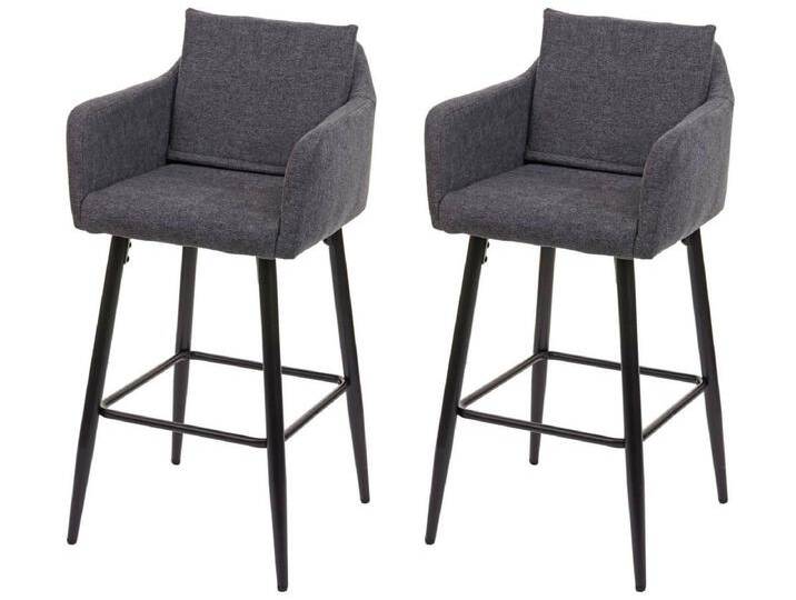 Barhocker MCW-H93 (2er-Set), Stoff/Textil dunkelgrau von Kauf-Unique Marketplace