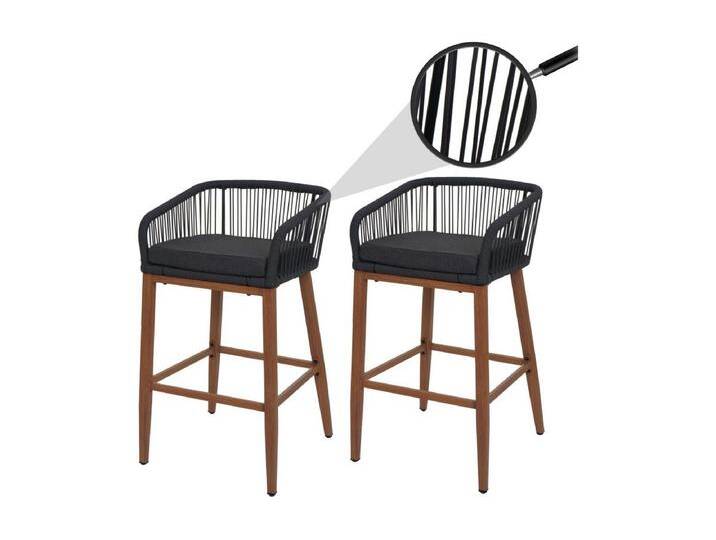 Barhocker MCW-O22 (2er-Set), Anthrazit, Kissen dunkelgrau von Kauf-Unique Marketplace