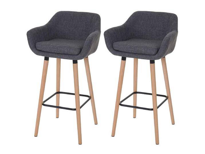 Barhocker Vaasa T381 (2er-Set), Textil, grau von Kauf-Unique Marketplace