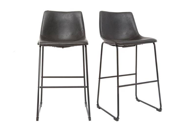 Barhocker Vintage PU Schwarz 73 cm 2er Set NEW ROCK von Kauf-Unique Marketplace