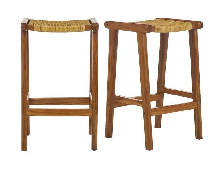 Barhocker aus massivem Teakholz und Rattangeflecht H65 cm (2er-Set) GAWA von Kauf-Unique Marketplace